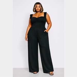 Torrid Black Ruffle Strap Jumpsuit